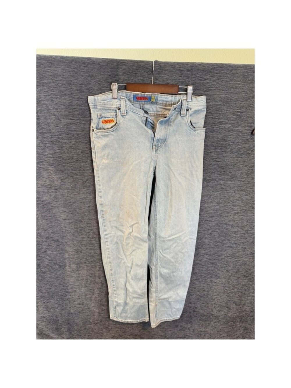 Empyre Loose Fit Skate Jeans Light Wash Blue Baggy Streetwear Size 28